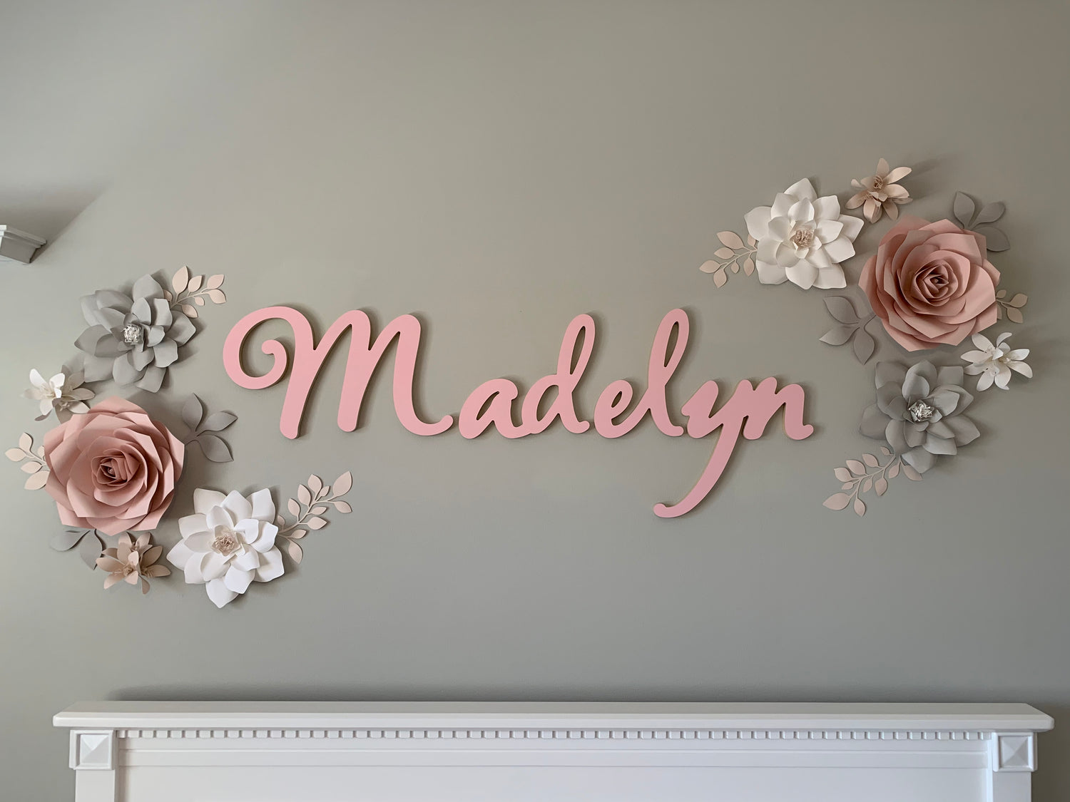Personalized nursery name sign in pink